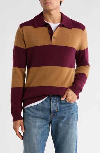 Madewell Rugby-Stripe Sweater Polo Shirt in SoftWool