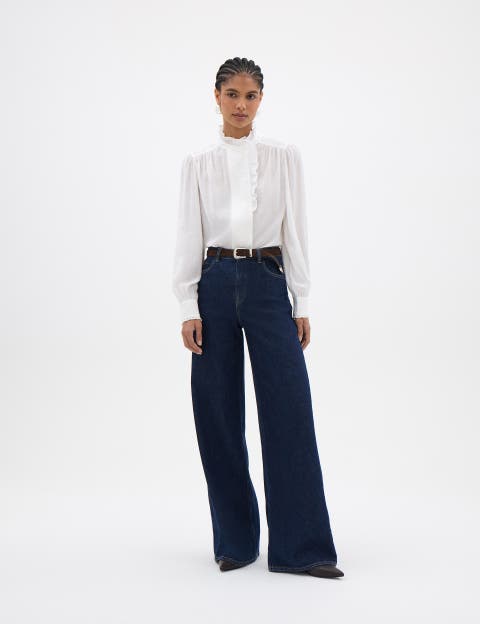 Martha Ruffle Concealed Placket Blouse