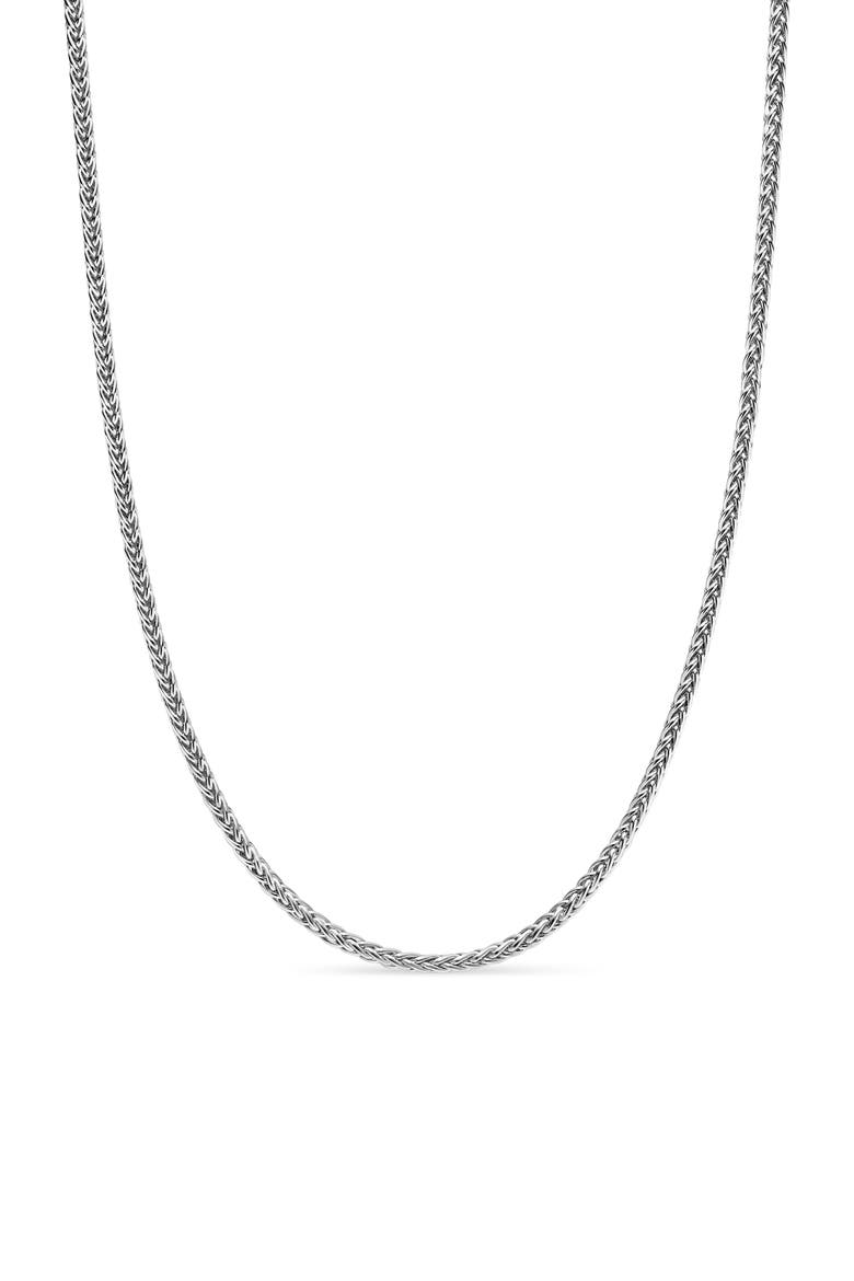 Men's Wheat Chain Necklace in 18K Yellow Gold or Sterling Silver, 2.5mm, Main, color, STERLING SILVER