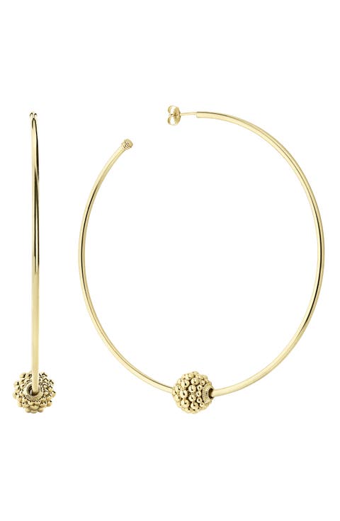 Caviar Gold Large Hoop Earrings