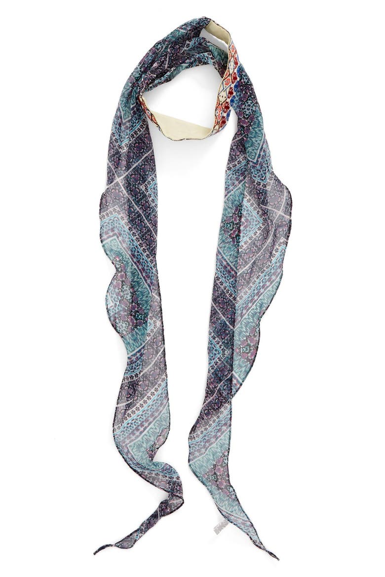 BCBGeneration 'Mosaic Me' Embroidered Scarf, Alternate, color, BLACK MULTI