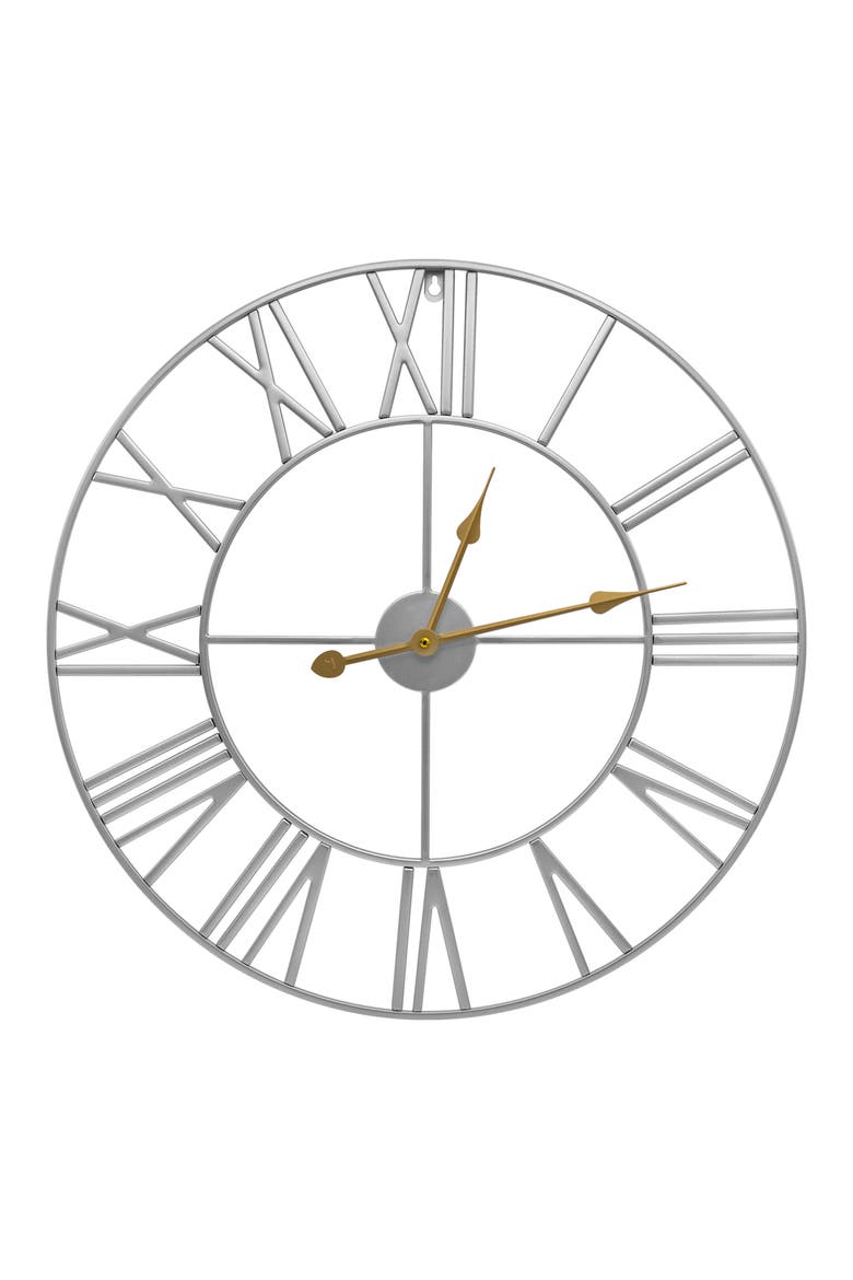 Decorative Wall Clock, Main, color, SILVER