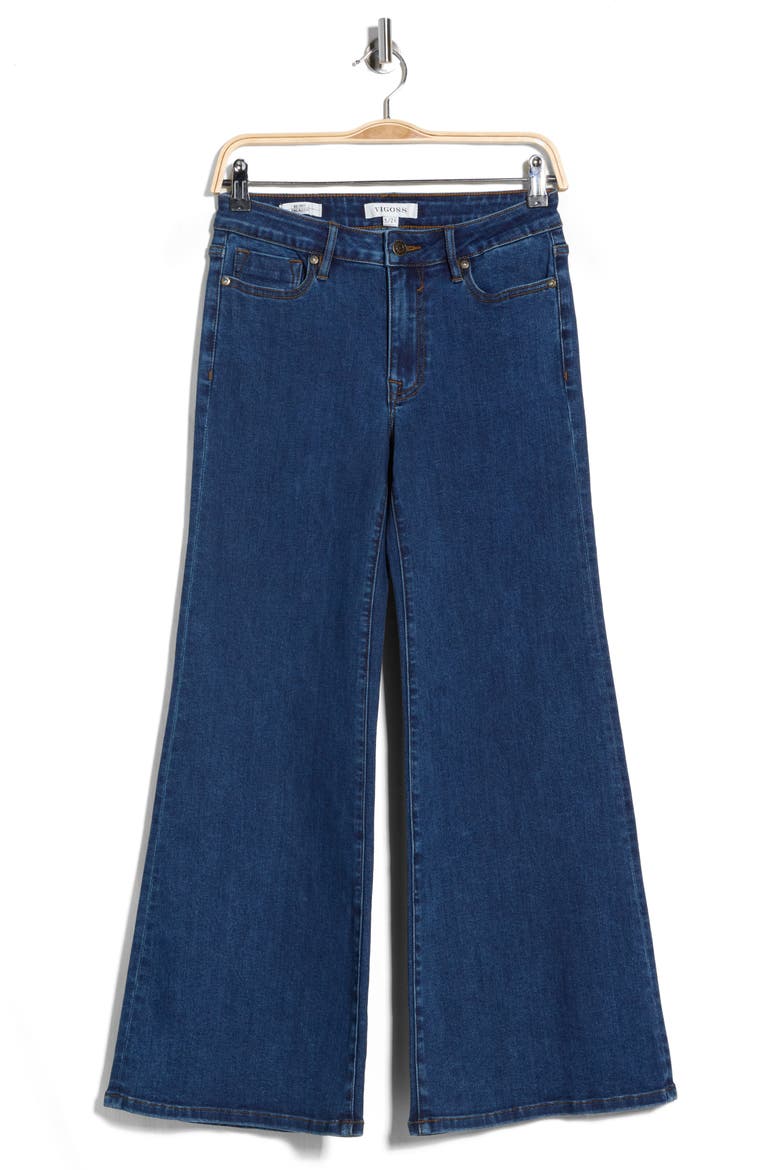 Retro Wide Leg Palazzo Jeans, Alternate, color, DARK WASH