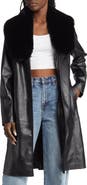 BLANKNYC Faux Fur Shawl Collar Trench Coat