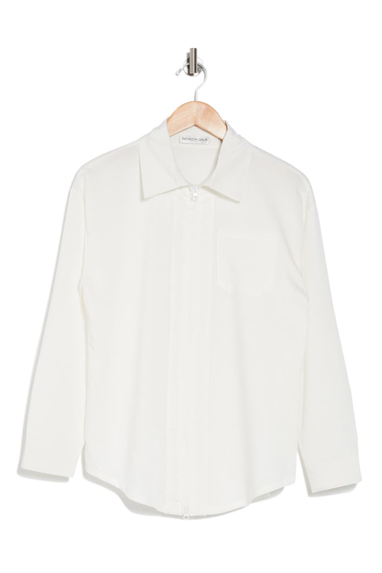 Zip Boxy Tunic, Alternate, color, OFF WHITE