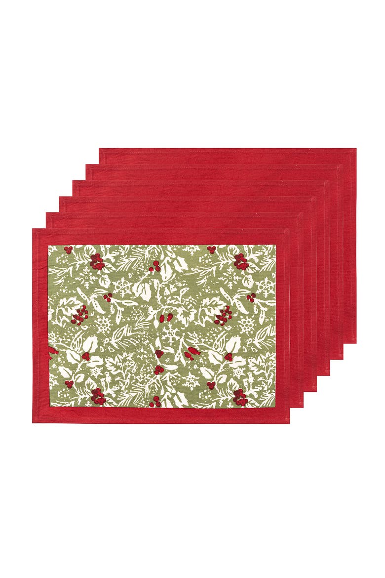 Baies de houx Mats, Main, color, Red/Green 15" x 18"