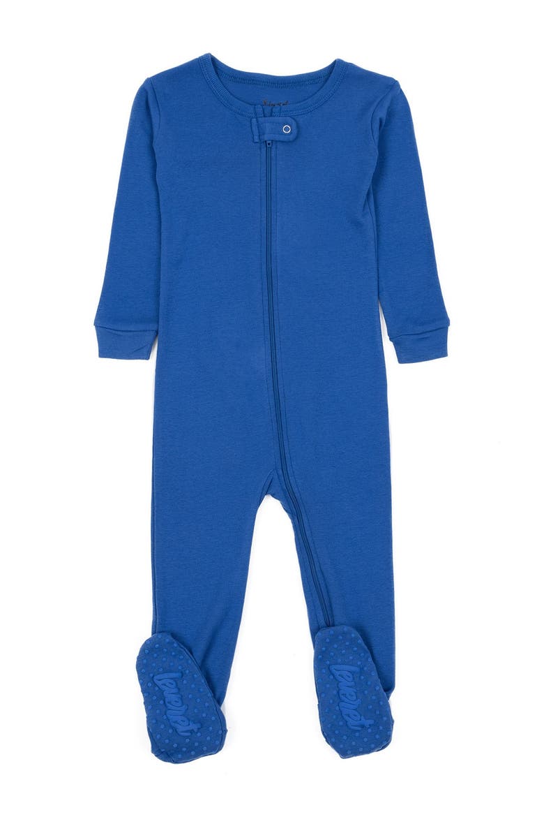 Footed Cotton Pajamas Matching Family Coordinated Solid Colors, Main, color, ROYAL BLUE