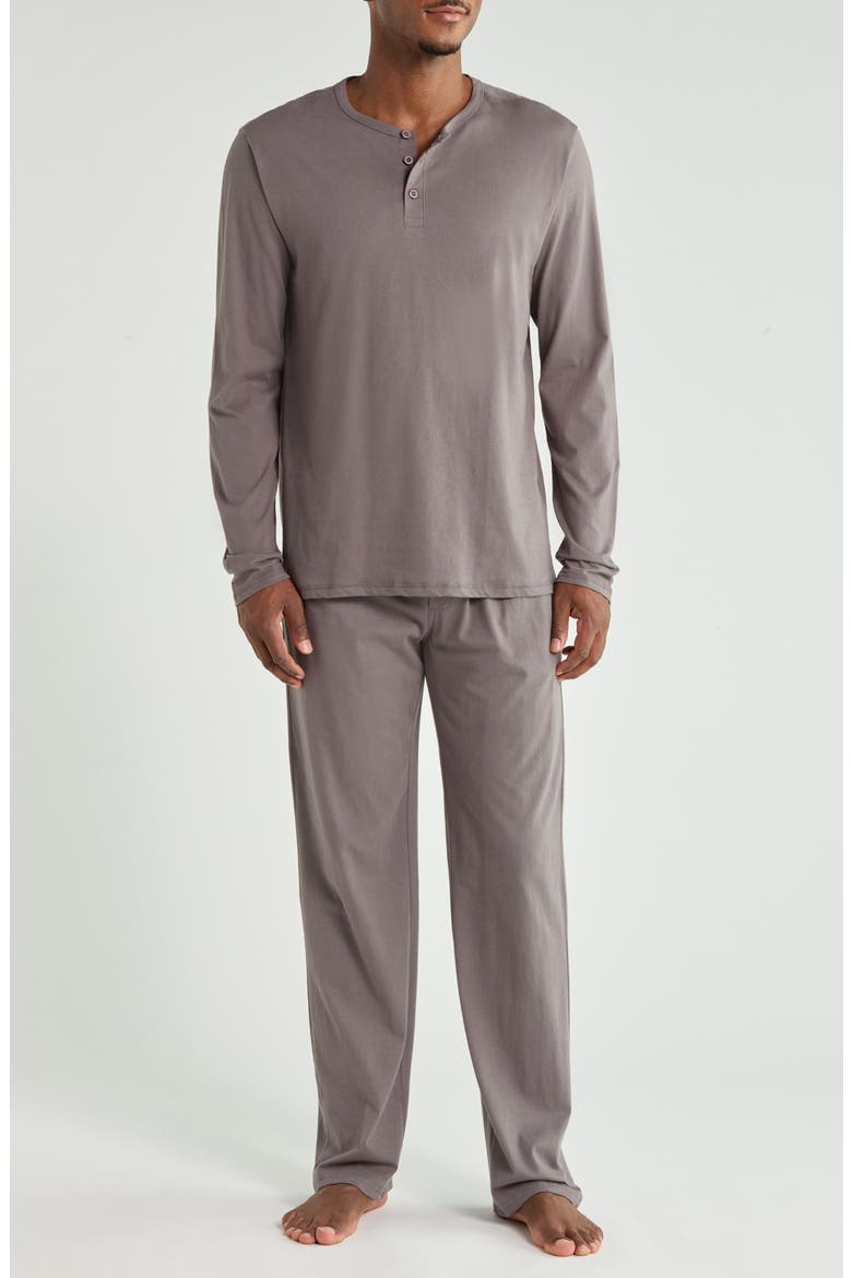 Henley Pajamas Set, Main, color, GREY TORNADO