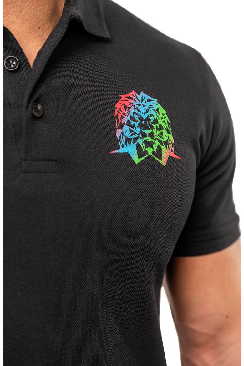 Cotton Graphic Polo, Alternate, color, BLACK