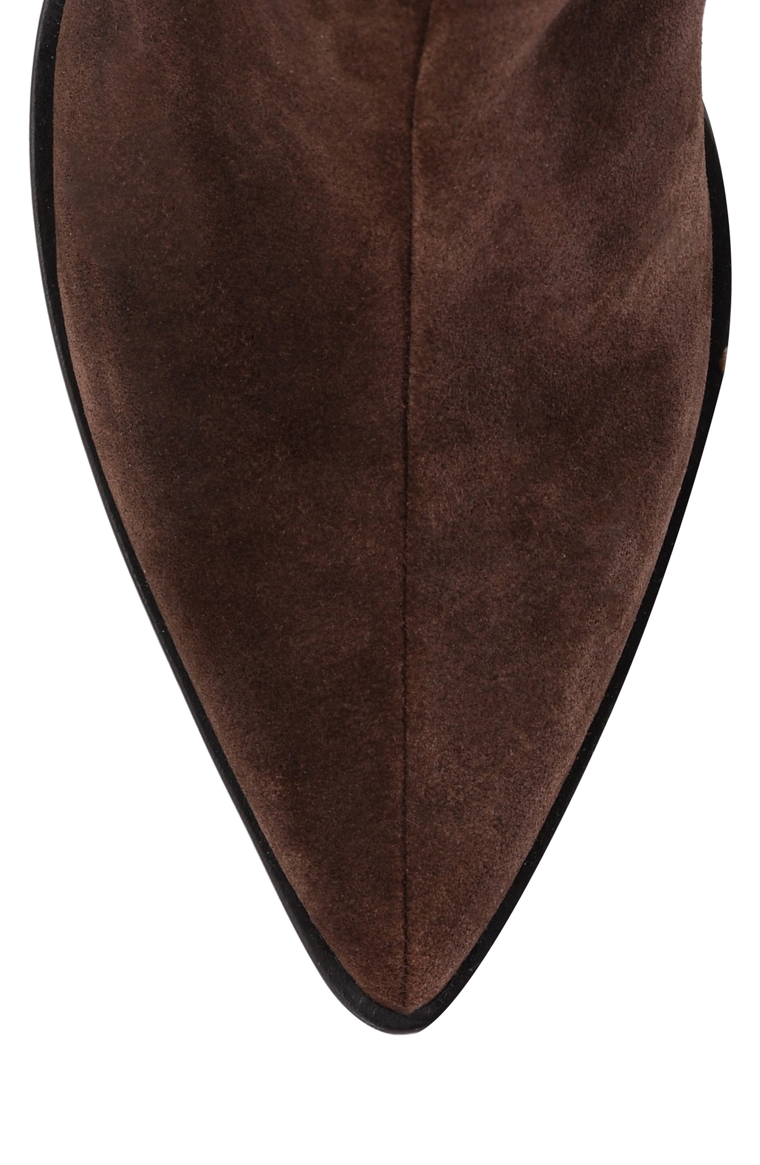 Begging You Pointed Toe Boot, Alternate, color, DARK BROWN SUEDE