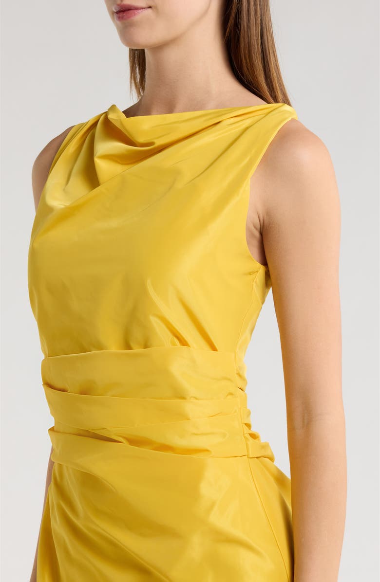 STAUD Callie Ruched Midi Dress, Alternate, color, Sunshine