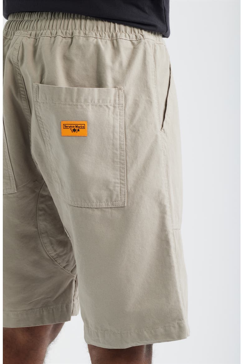 Classic Cotton Poplin Drawstring Chef Shorts, Alternate, color, STONE