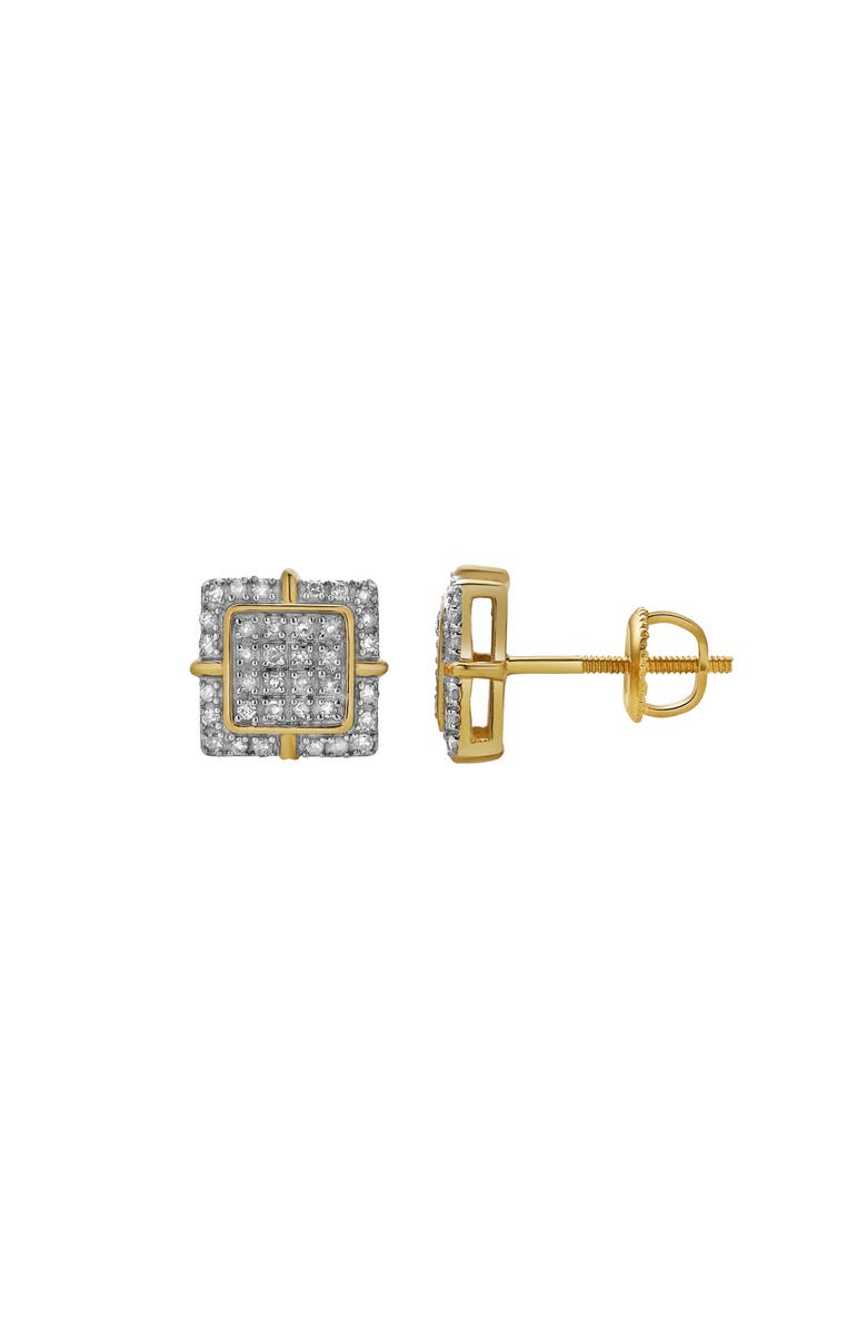 LuvMyJewelry Aventura 10K Yellow Gold Diamond Unisex Earrings - 0.21 Cts, Alternate, color, 10K Yellow Gold