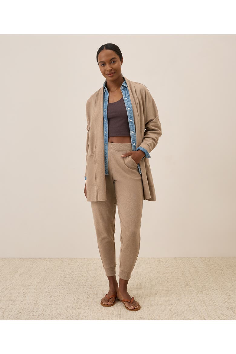 Organic Cotton Airplane Wrap Cardigan, Alternate, color, Sesame Heather