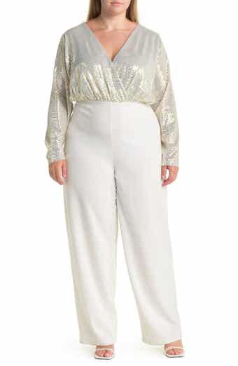 BY DESIGN Sandra Dico Dot Sequin Long Sleeve Jumpsuit