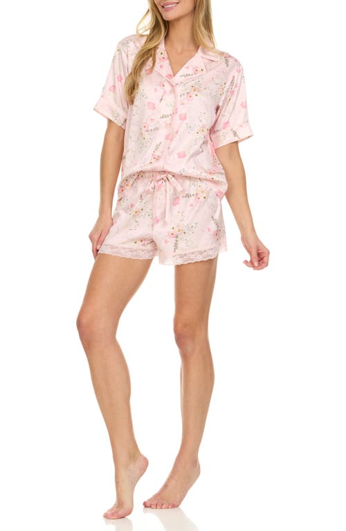 FLORA NIKROOZ FLORA NIKROOZ SELENA FLORAL SATIN SHORT PAJAMAS
