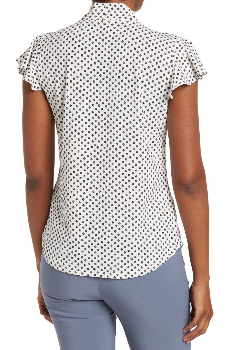 Adrianna Papell Tie Neck Flutter Sleeve Top, Alternate, color, 
