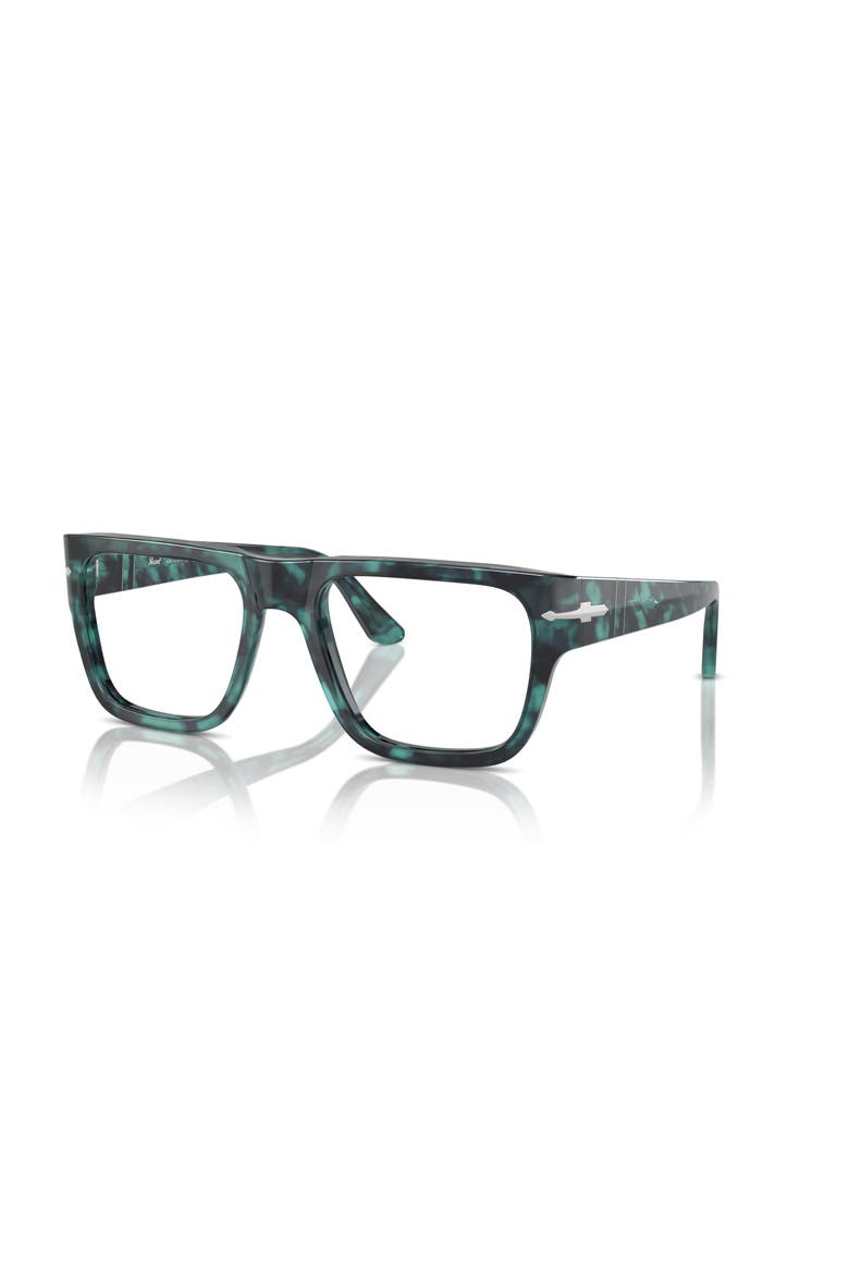 53mm Square optical glasses, Main, color, Green Tortoise