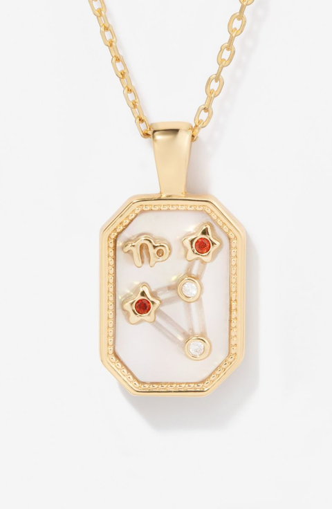 Birthstone Zodiac Charm Necklace