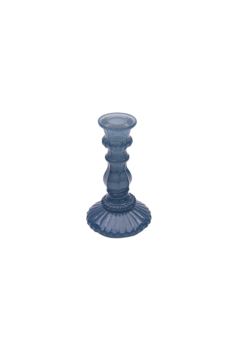 Coastal Blues Elegant Glass Candle Holders Set of 2, Alternate, color, Blue