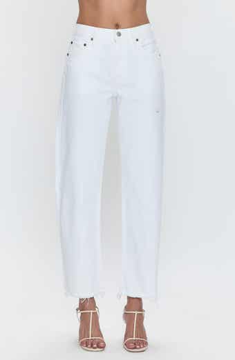 Pistola Lexi Mid Rise Bowed Straight Leg Jeans