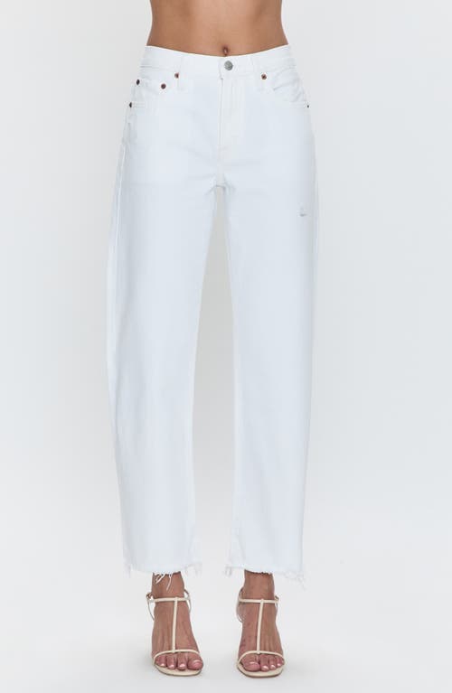 Pistola Lexi Mid Rise Bowed Straight Leg Jeans In White