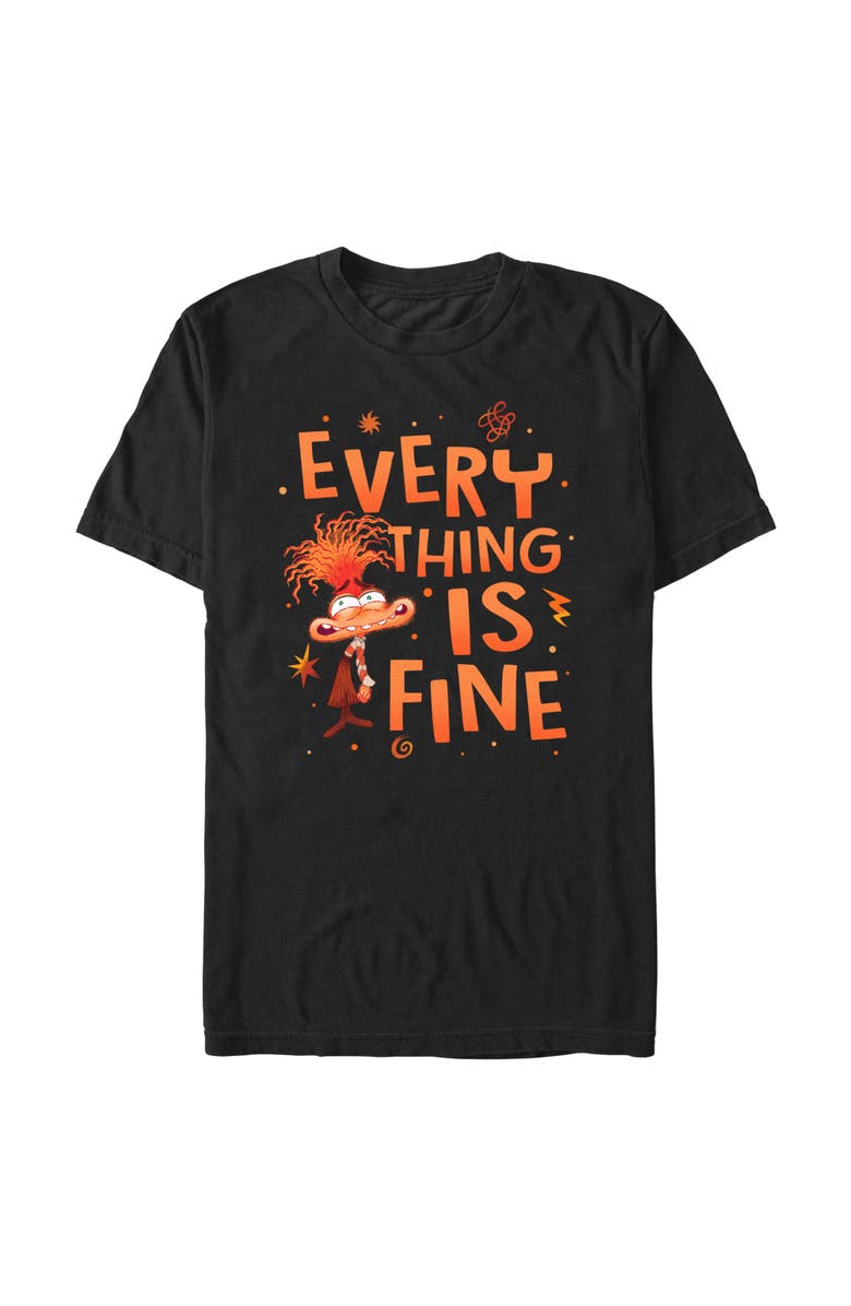 Inside Out 2 Men's Inside Out 2 Anxiety Everything Is Fine  Graphic T-Shirt, Main, color, Black