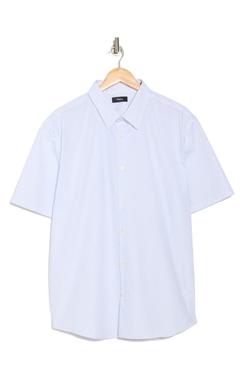 Irving Short Sleeve Cotton Knit Button-Up Shirt