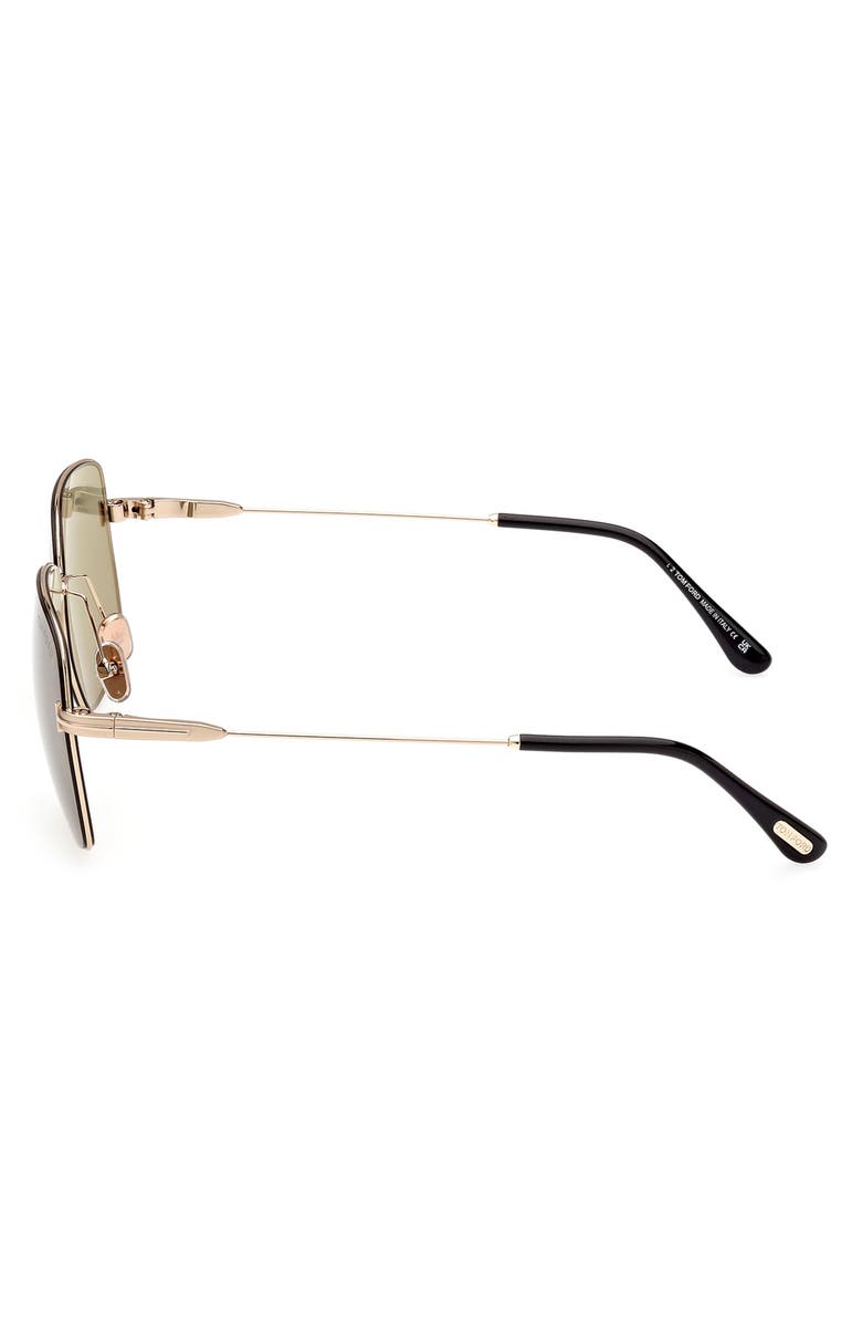 TOM FORD 58mm Square Sunglasses, Alternate, color, Shiny Rose Gold / Green