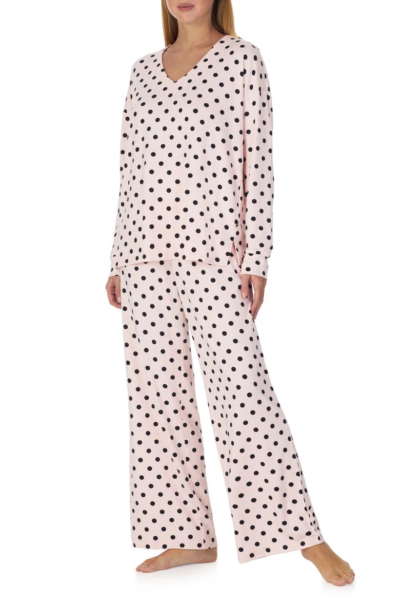 Long Sleeve Pajama Set, Alternate, color, BLUSH DOT