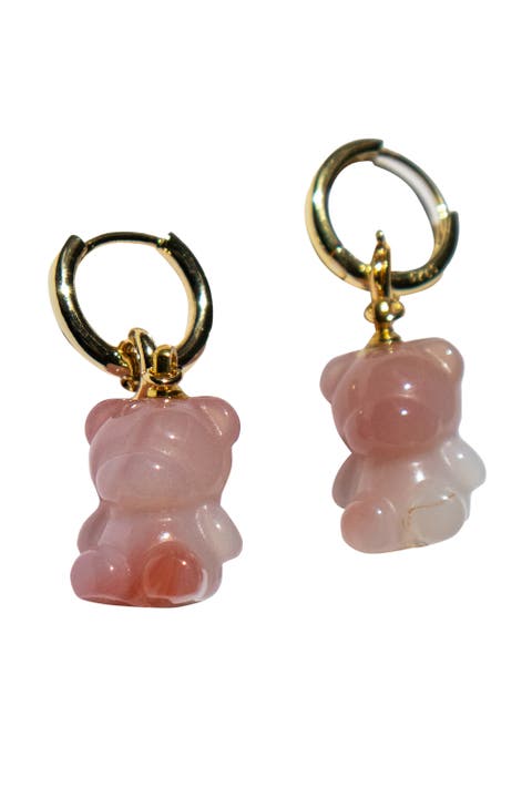 Bear Agate Charm Earrings
