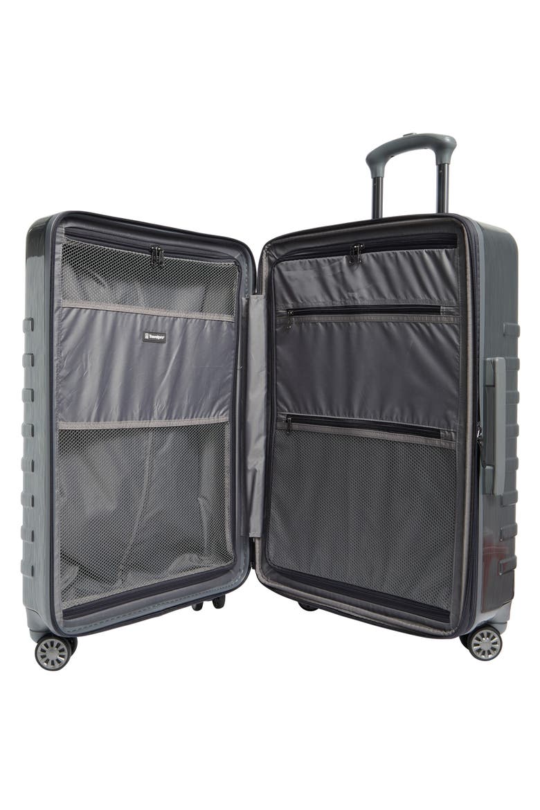 Rollmaster™ Lite 2 24-Inch Expandable Medium Checked Hardside Spinner Luggage, Alternate, color, JET GREY