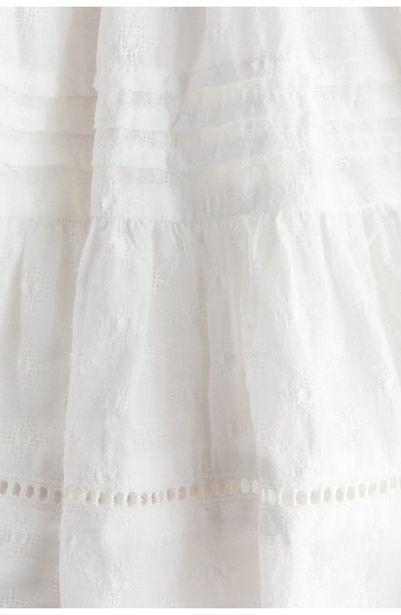 H&M Pintucked cotton skirt, Alternate, color, White