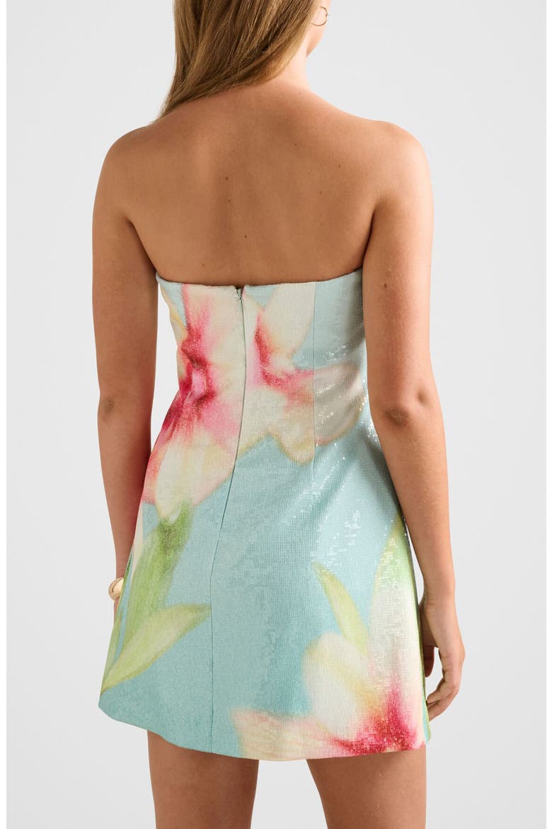Ria Floral Sequin Strapless Minidress, Alternate, color, CAPELLA FLORAL