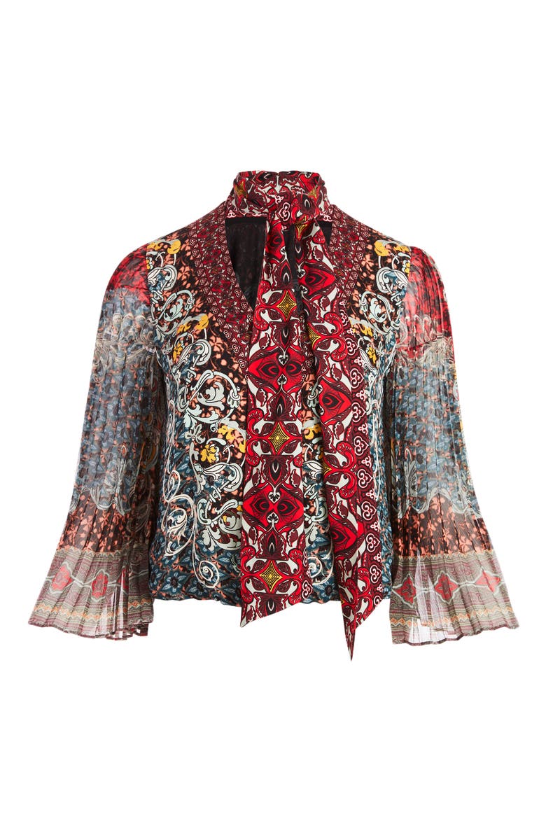 Elaina Tie Neck Paisley Blouse, Alternate, color, ALWAYS FOREVER MULTI/ COMBO