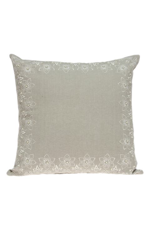 Embroidered Throw Pillow