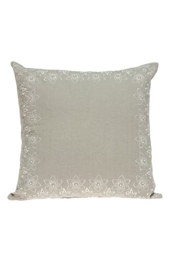 Parkland Collection Embroidered Throw Pillow In Beige