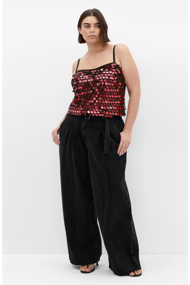 Disco Paillette Sequin Camisole, Alternate, color, PINK
