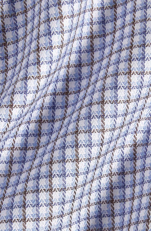 David Donahue Regular Fit Check Print Cotton Dress Shirt In Blue