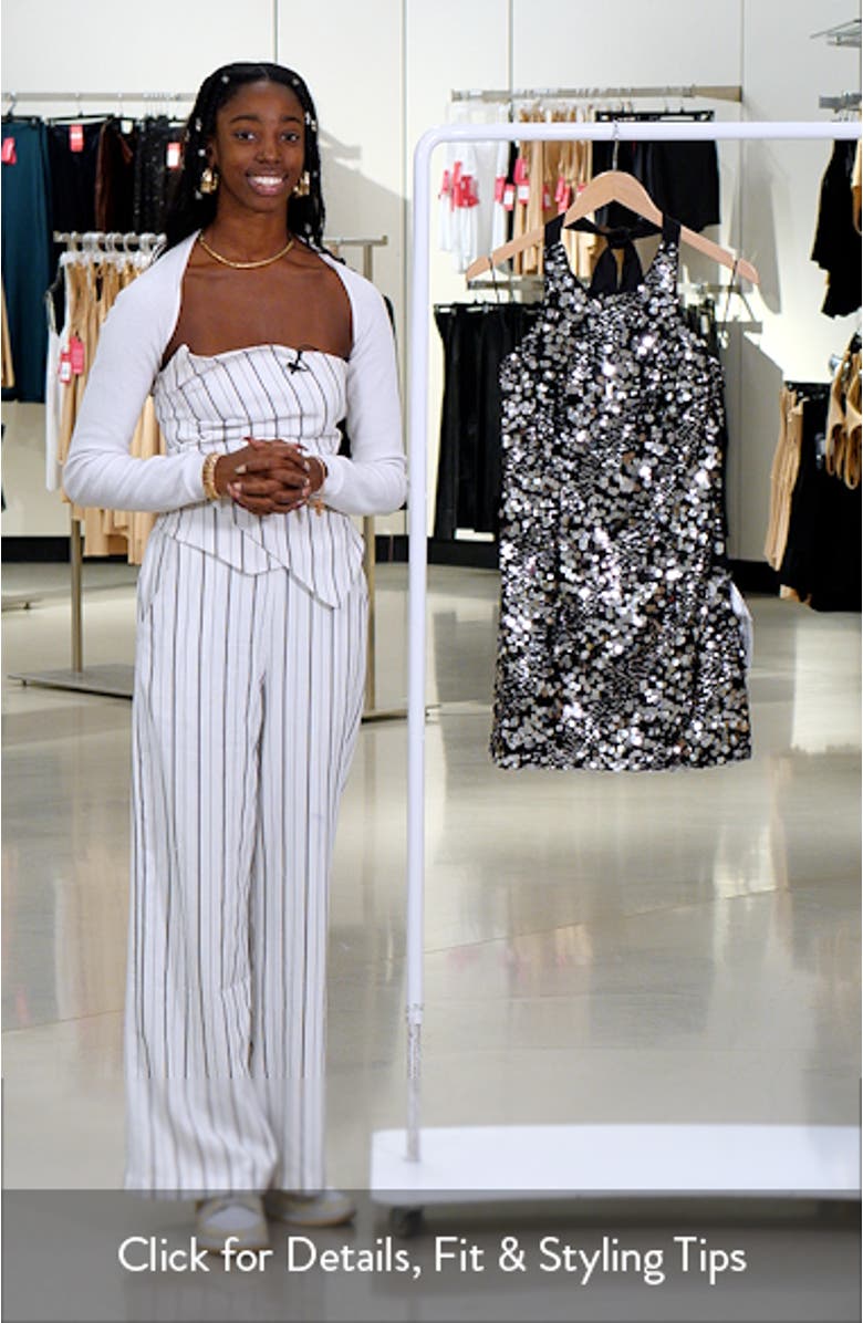 Oaklyn Sequin & Paillette Halter Neck Minidress, sales video thumbnail