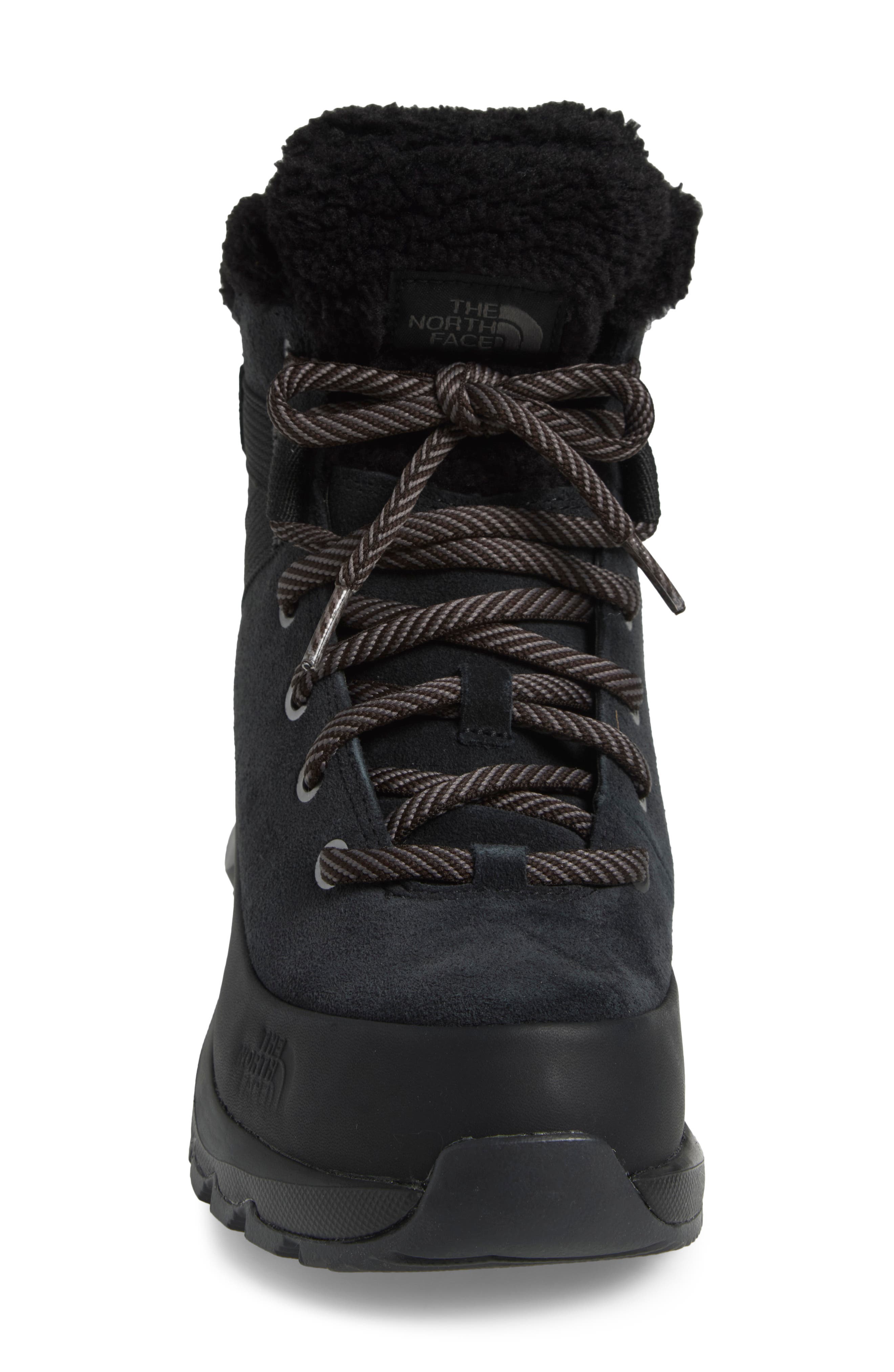 Thermoball Leather Waterproof Lace Up Boot, Alternate, color, TNF BLACK/ TNF BLACK