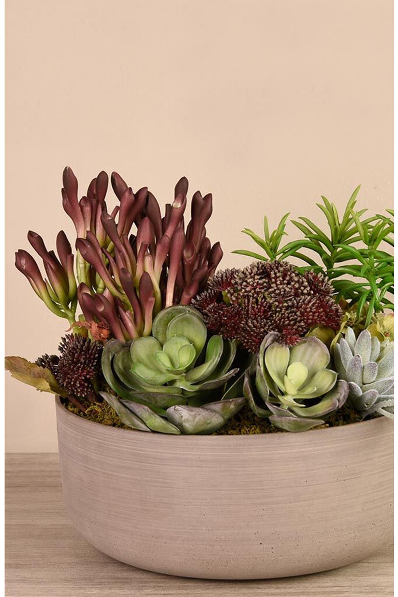 Desert Dunes Succulent Arrangement Planter Decoration, Alternate, color, GREEN MULTI