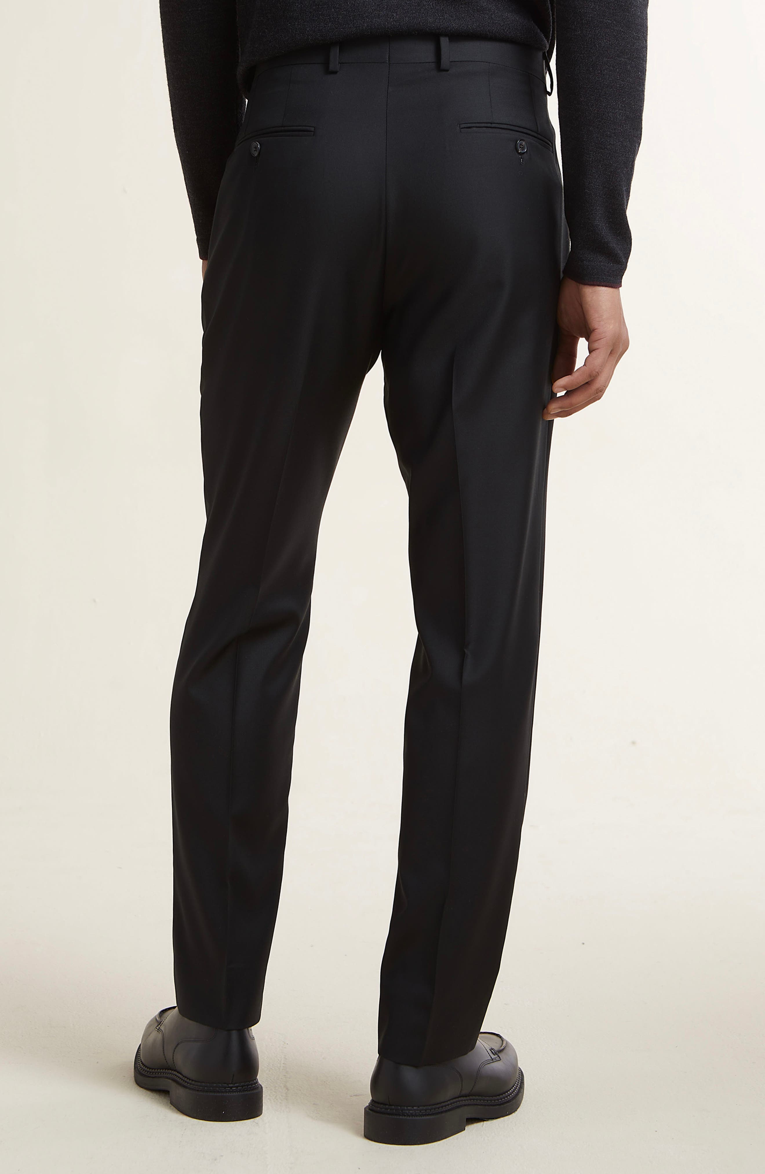 Black 110s Serge Wool Pants - image 2
