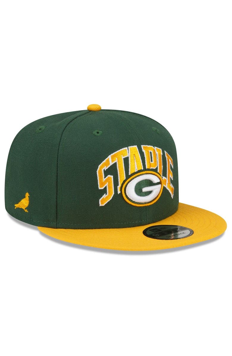 New Era x Staple Men's New Era Green/Gold Green Bay Packers NFL x Staple Collection 9FIFTY Snapback Adjustable Hat, Main, color, 