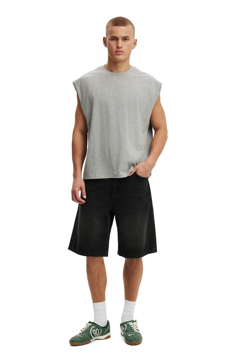 Cotton On Men's Cropped Fit Muscle, Alternate, color, Grey Marle