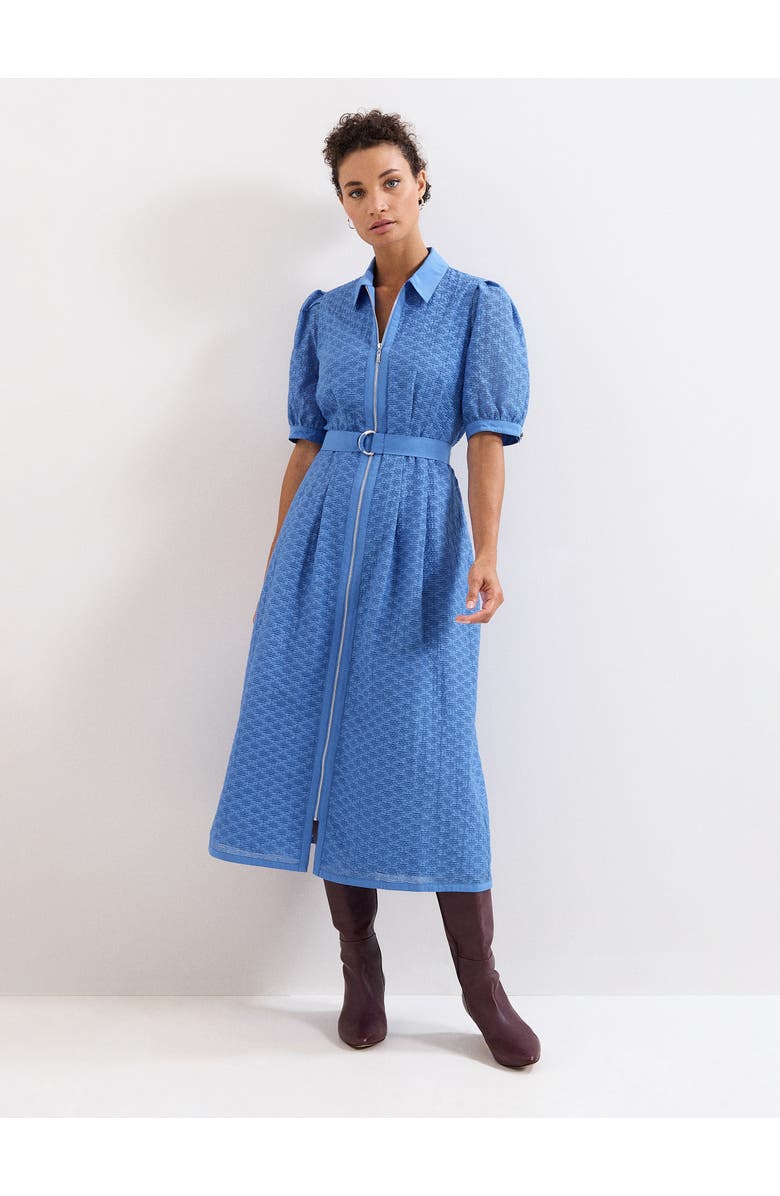 Phase Eight Casey Belted Midi Dress, Main, color, Pale Blue