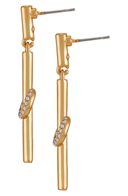 Vince Camuto Crystal Link Drop Earrings In Goldtone