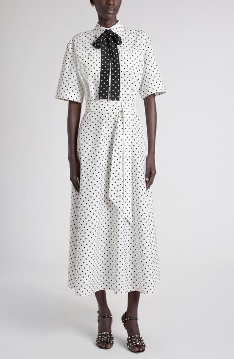 Polka Dot Cotton Poplin Shirtdress