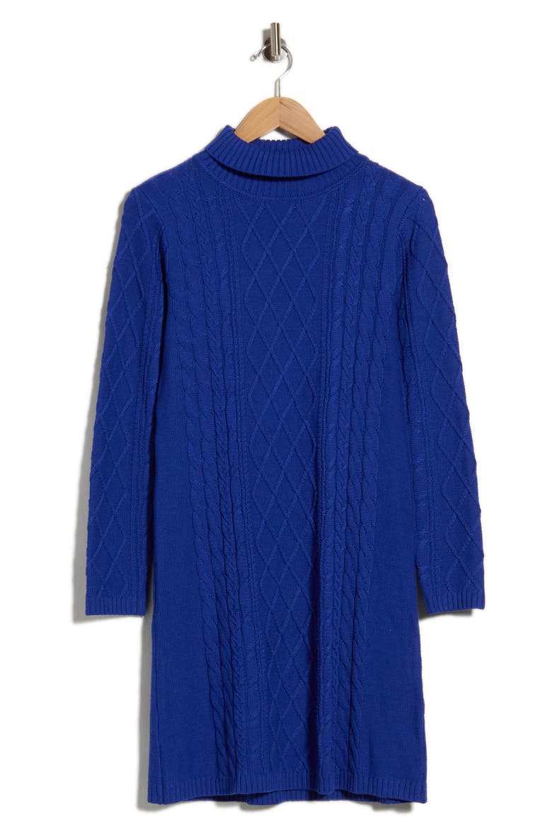 Kendall Cable Knit Sweater Dress, Main, color, BLUE