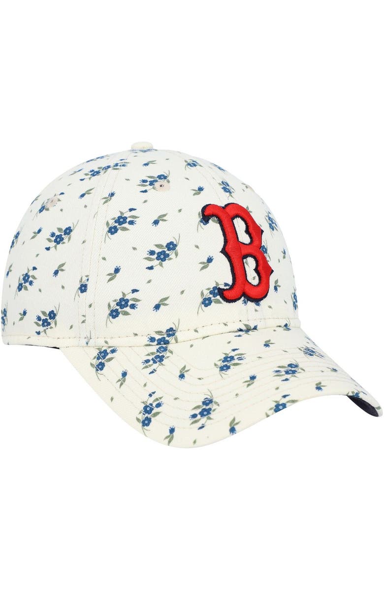 New Era Women's New Era Cream Boston Red Sox Chrome Bloom 9TWENTY Adjustable Hat, Alternate, color, 